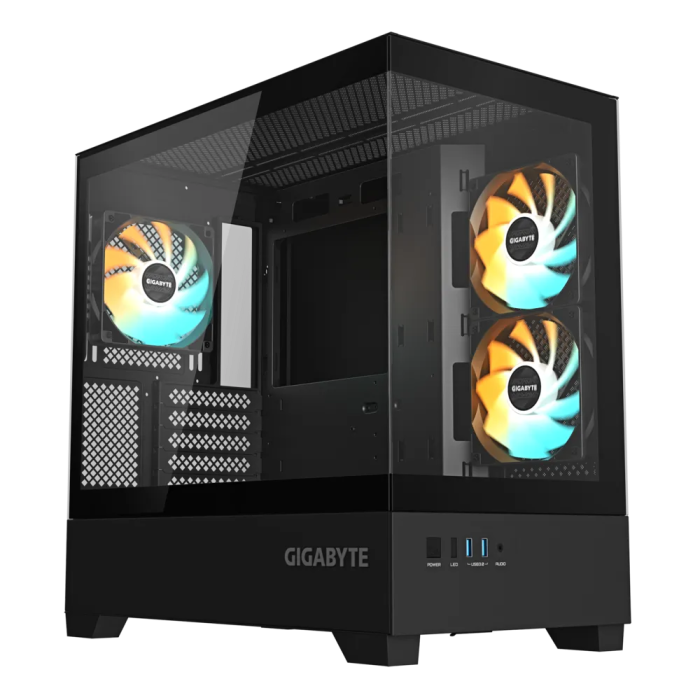 Gigabyte C201 PANORAMIC ATX RGB osvetljeno ohišje, crno