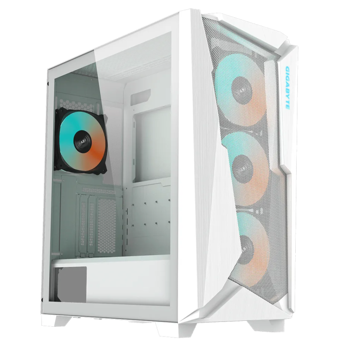 GIGABYTE C301 GLASS USB 3.1 Gen2 Type-C ARGB Illuminated Case, E-ATX White