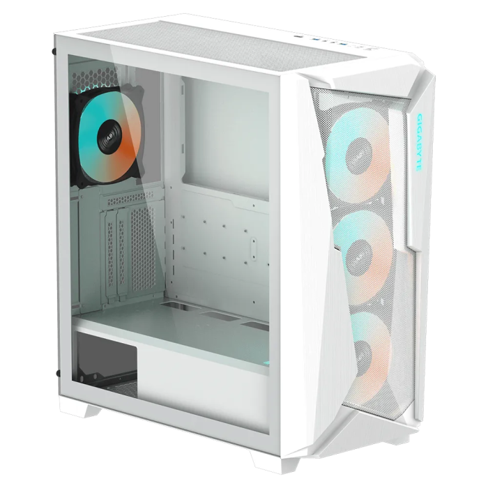 GIGABYTE C301 GLASS USB 3.1 Gen2 Type-C ARGB Illuminated Case, E-ATX White
