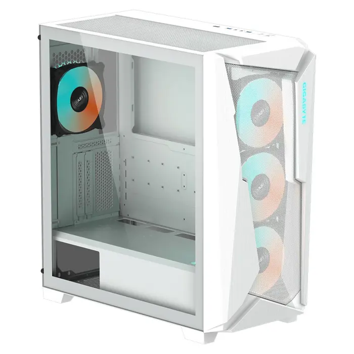 Gigabyte case C301 with glass, white, ATX, Mid Tower