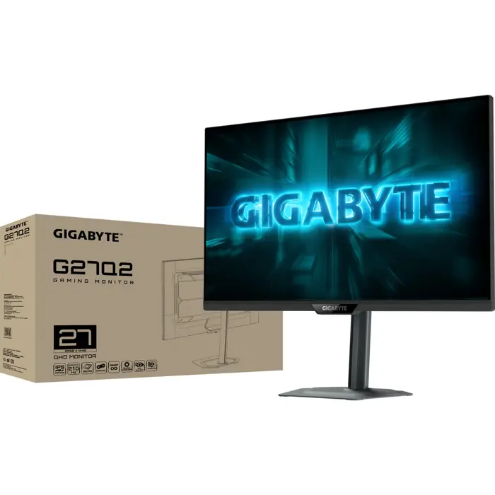 GIGABYTE G27Q2, Gaming Monitor - 27 - black, QHD, SS-IPS, HDMI, DP, USB-C, 200Hz Panel