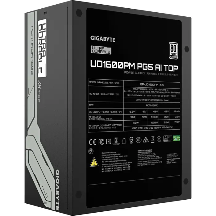 Napajanje Gigabyte GP-UD1600PM PG5-W 1600W, ATX, 80+ Platinum