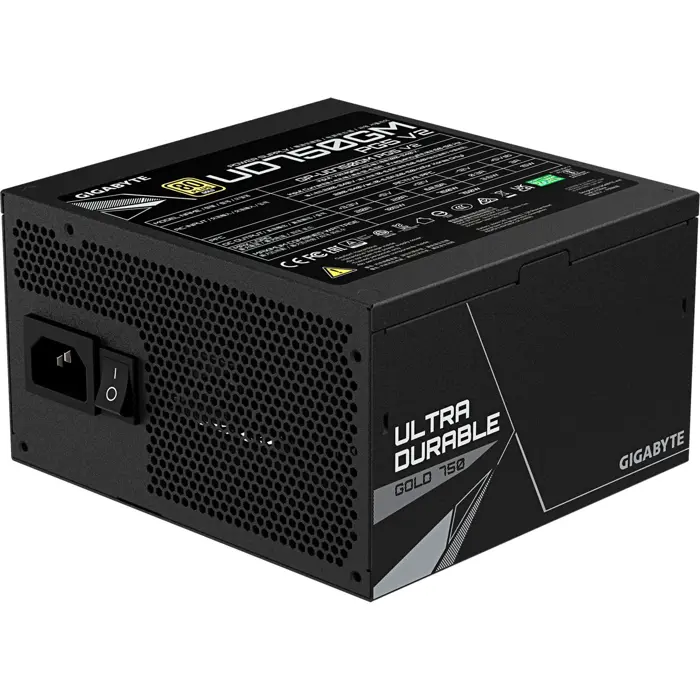 GIGABYTE GP-UD750GM PG5 V2 750W, PC power supply black, 1x 12-pin high power GPU, 4x PCIe, cable management, 750 watts