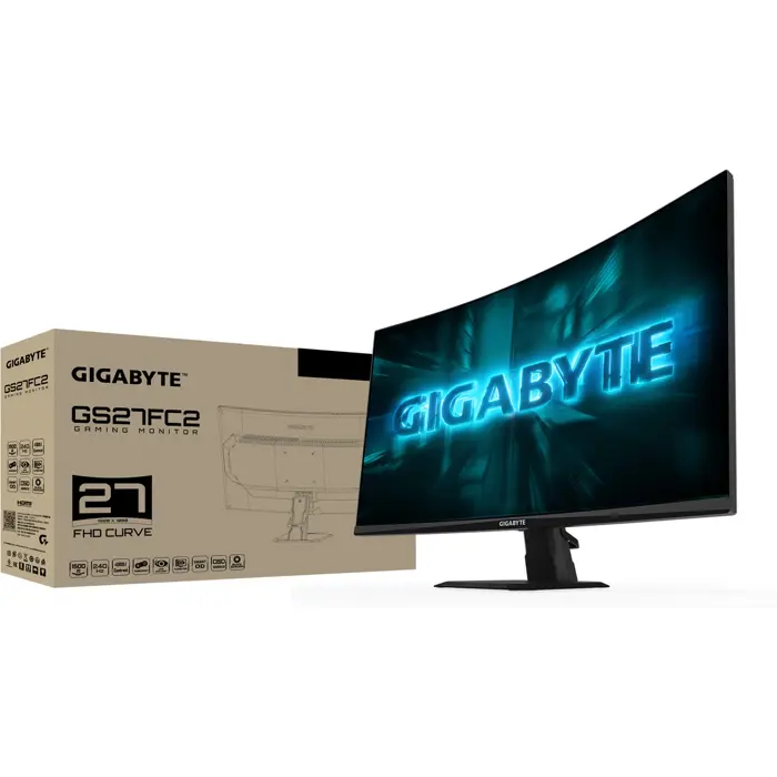 GIGABYTE GS27FC2, gaming monitor - 27 - black, FullHD, VA, curved, HDR-Ready, 240Hz panel