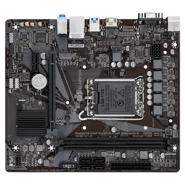 GIGABYTE H610M H V2, DDR5, SATA3, HDMI, USB3.2Gen1, LGA1700 mATX