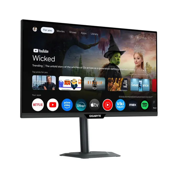 GIGABYTE M27QS 27” 2K QHD Smart Monitor- Google TV, Wireless Display, 2560 x 1440, 180Hz, 1ms, 350 cd/m², FreeSync, Display HDR400, HDMI 2.0, Displayport 1.4