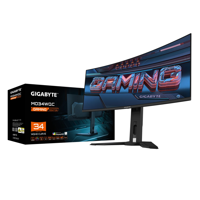 Gigabyte Mo34WQC 34 "OLED GAMING WQHD MONITOR, 3440 X 1440, 0.03MS, 175Hz, HDR TRUE BLACK