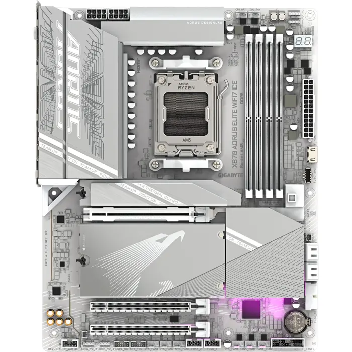 GIGABYTE X870 AORUS ELITE WIFI7 ICE - Socket AM5 - motherboard (silver)