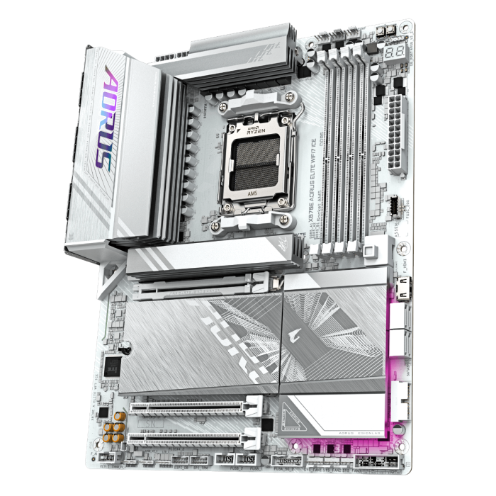 GIGABYTE X870E A ELITE WF7 ICE, DDR5, SATA3, USB4, DP, 2.5GbE, WiFi 7, AM5 ATX