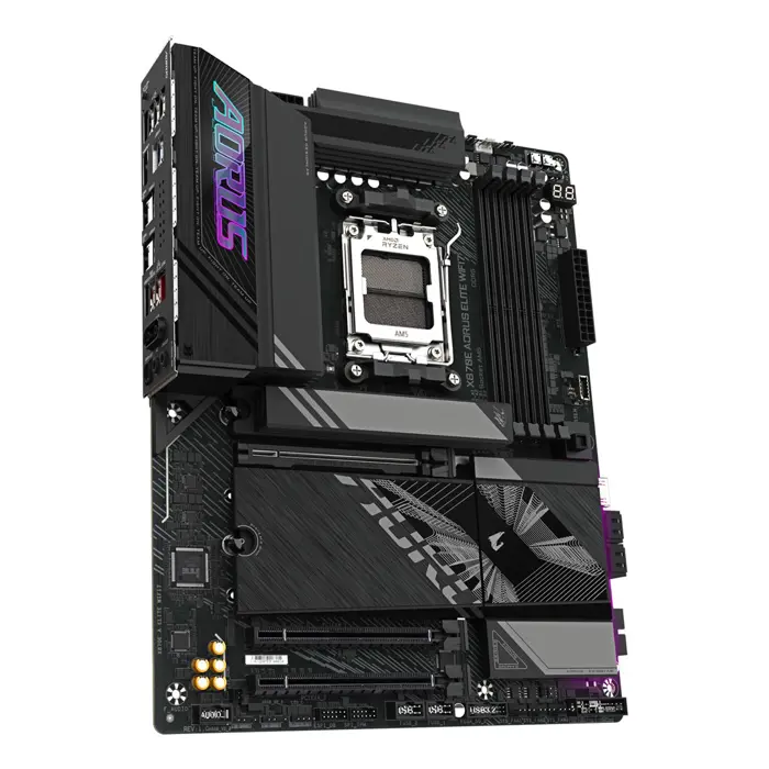 GIGABYTE X870E AORUS ELITE WIFI7 Motherboard - Supports AMD Ryzen 9000 CPUs, 16+2+2 Phases Digital VRM, up to 8000Hz DDR5 (OC), 3xPCIe 5.0 + 1xPCIe 4.0, Wi-Fi 7, 2.5GbE LAN, USB 4