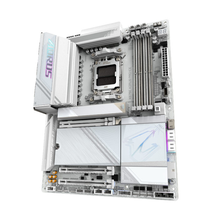 GIGABYTE X870E AORUS PRO ICE, DDR5, SATA3, USB4, DP, 2.5GbE, WiFi 7, AM5 ATX