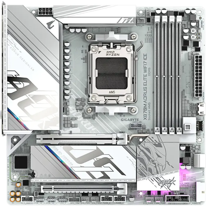 GigaByte X870M AORUS ELITE WIFI7 ICE (white)