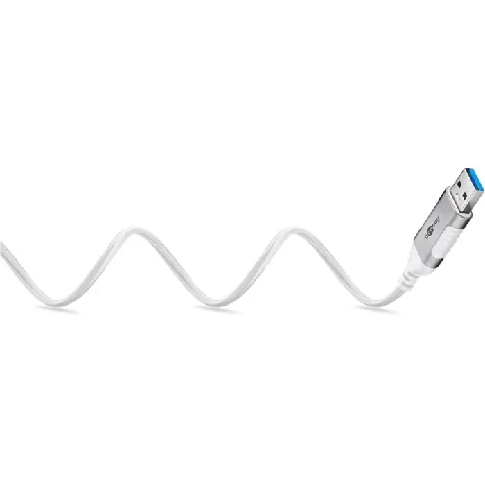 goobay Ethernet adapter cable USB-A 3.2 Gen1 > RJ-45, Slim (white, 5 meters)