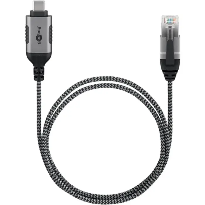 Goobay Ethernet adapter cable USB-C 3.2 Gen2 > RJ-45 (black/grey, 3 meters)