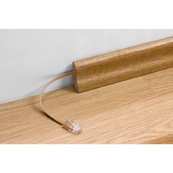 goobay Patch cable Cat6 U/UTP flat brown 10,0m - bright brown
