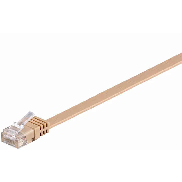 goobay Patch cable Cat6 U/UTP flat brown 10,0m - bright brown