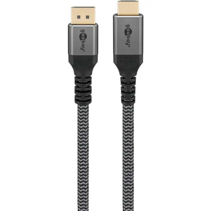 goobay Plus DisplayPort > HDMI adapter cable, 4K @ 60Hz (gray, 3 meters)