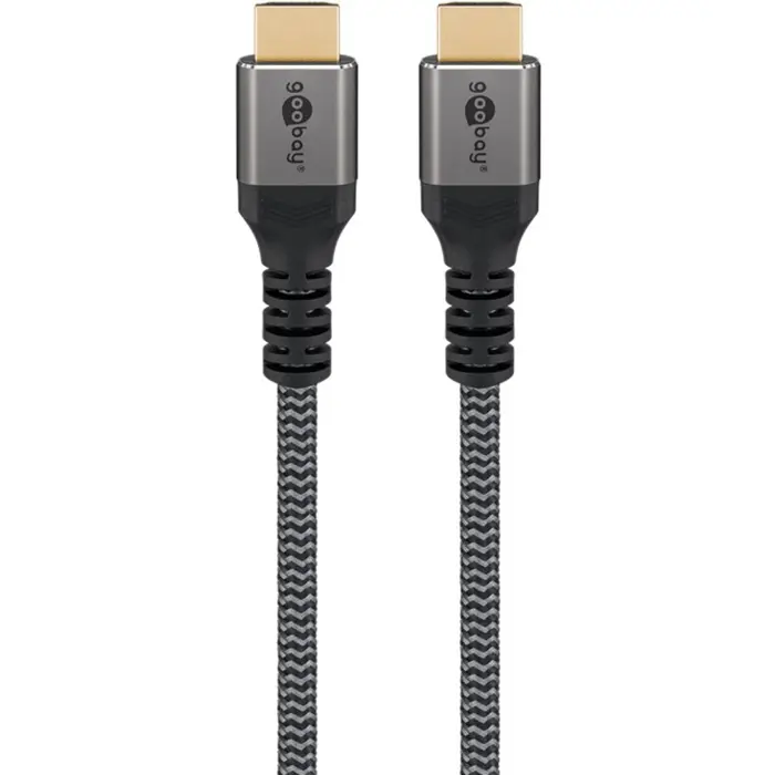 goobay Plus High-Speed HDMI Cable with Ethernet, 4K @ 60Hz (gray, 10 meters)
