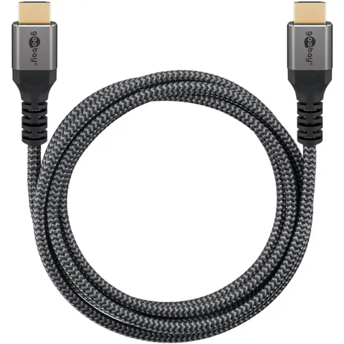 goobay Plus High-Speed HDMI Cable with Ethernet, 4K @ 60Hz (gray, 10 meters)