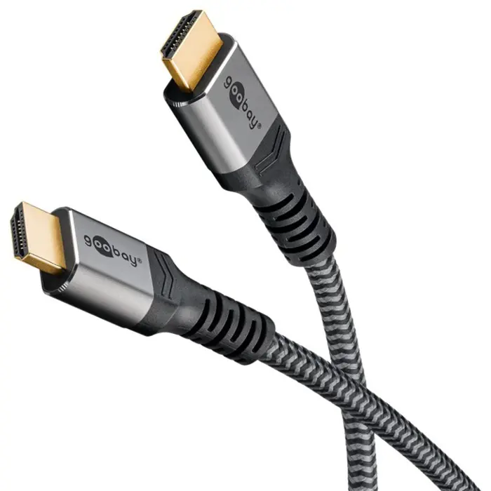 goobay Plus High-Speed HDMI Cable with Ethernet, 4K @ 60Hz (gray, 10 meters)