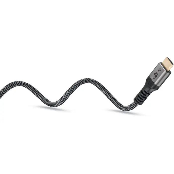 goobay Plus High Speed HDMI Cable with Ethernet, 4K @ 60Hz (grey, 15 meters)