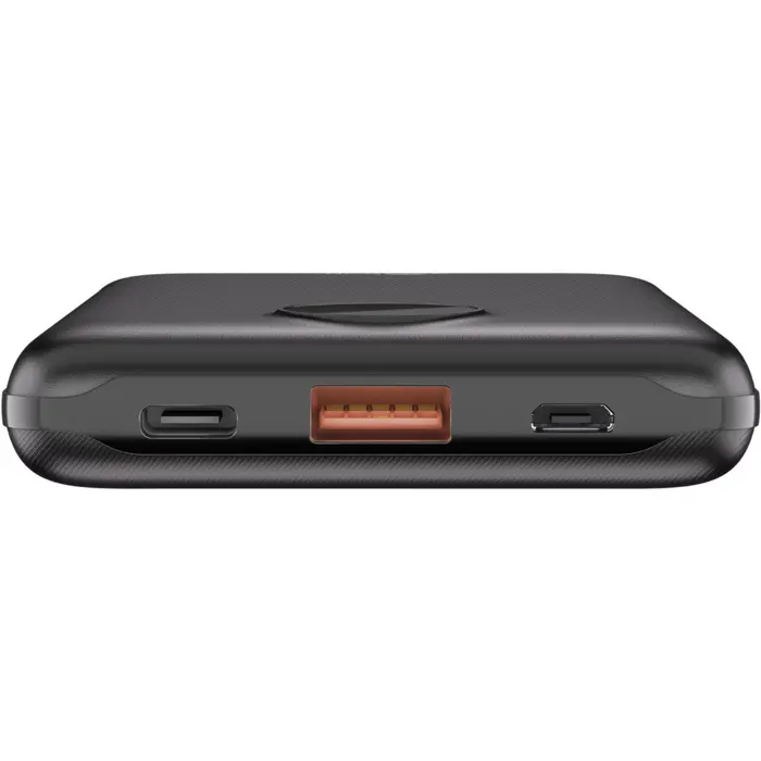 goobay Power Bank Compact 10,000 mAh (black, 10 Ah, 1x USB-A, 1x USB-C, Power Delivery, Quick Charge)