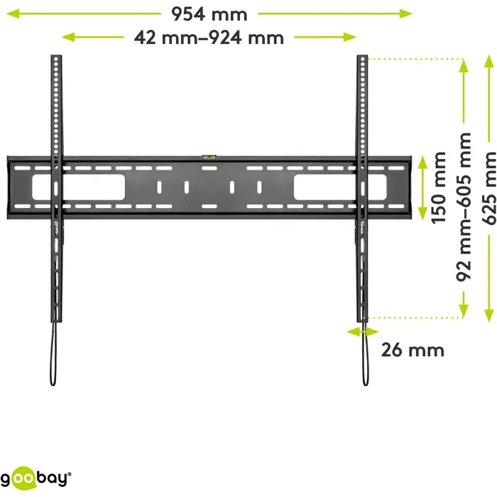 Goobay Pro TILT (XL), wall mount (black)