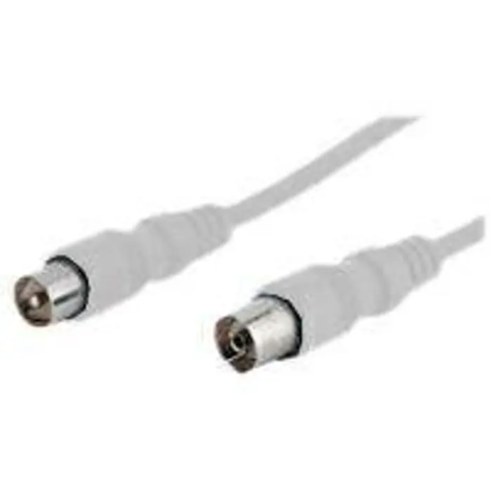 goobay RF-Plug - RF-Buchse, Cable white, 1,5 Meter