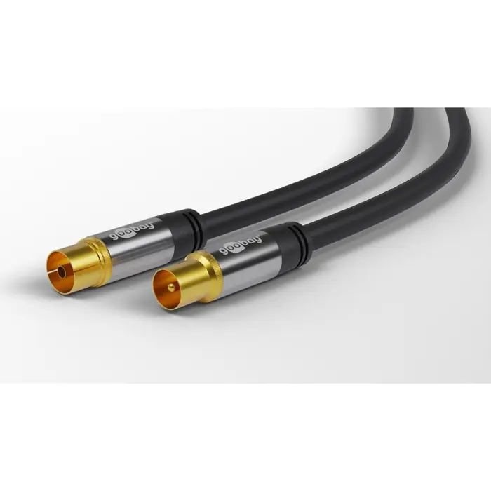 goobay TV antenna cable 135dB black 10m -4x shielded