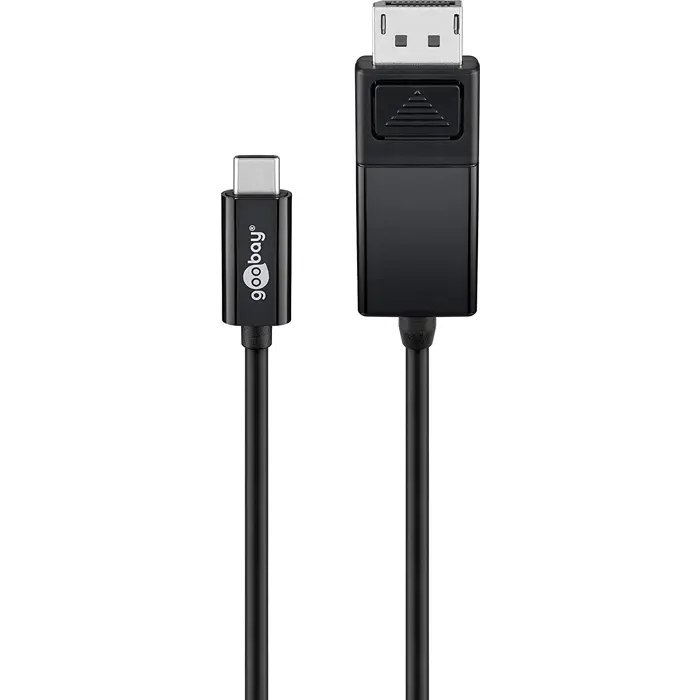 goobay USB adapter cable, USB-C connector > DisplayPort connector (black, 1.2 meters, 4K 60Hz)