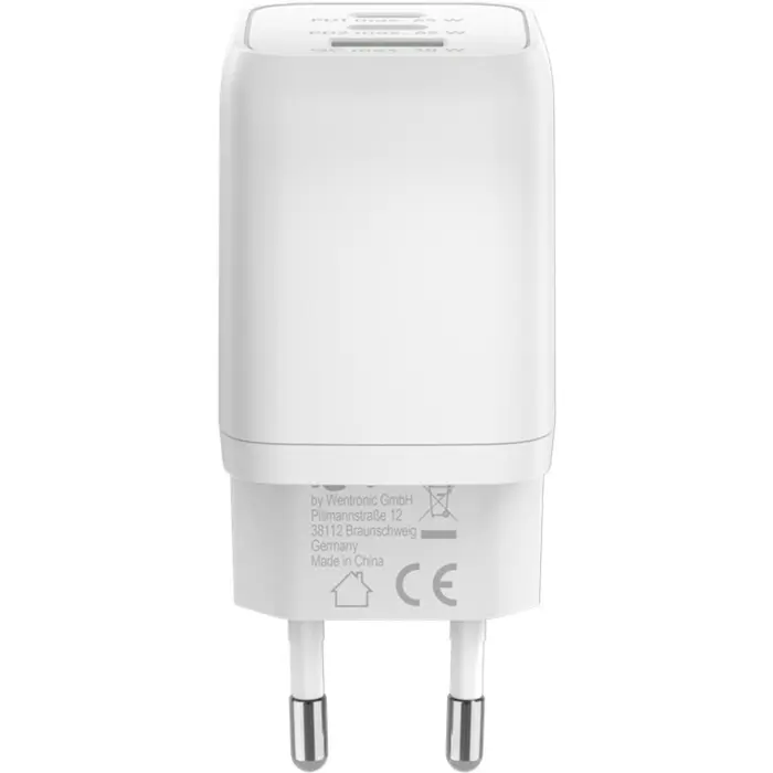 goobay USB-C fast charger Nano, PD, GaN, 65 watts (white, 1x USB-A, 2x USB-C PD, Charge 3.0)