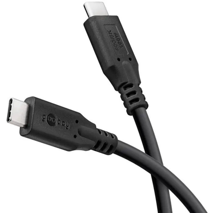 Goobay USB4 Gen 3x2 cable, USB-C plug > USB-C plug, 40Gbit/s (black, 2 meters, PD, charging with up to 100 watts)