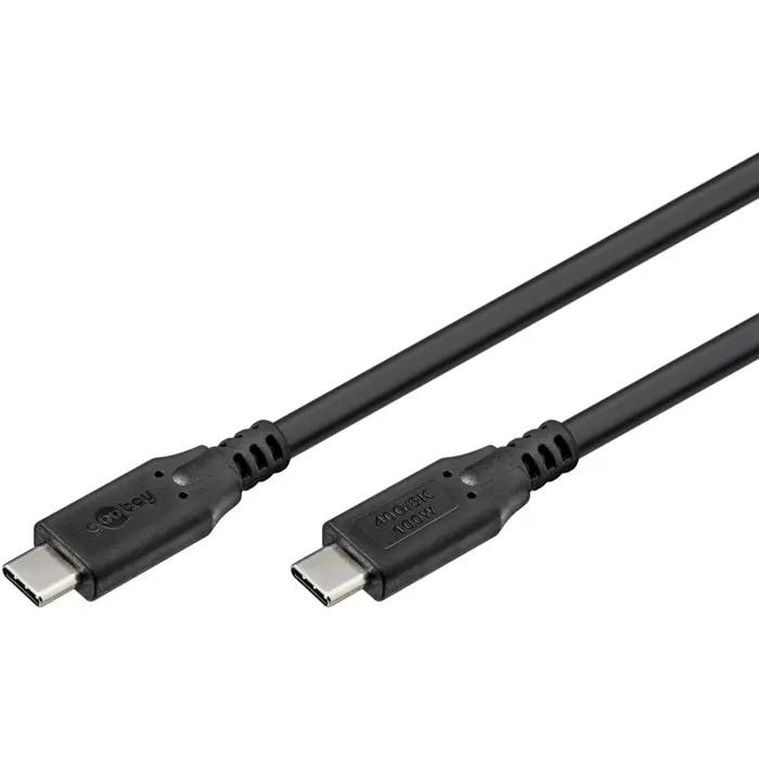 Goobay USB4 Gen 3x2 cable, USB-C plug > USB-C plug, 40Gbit/s (black, 1 meter, PD, charging with up to 100 watts)