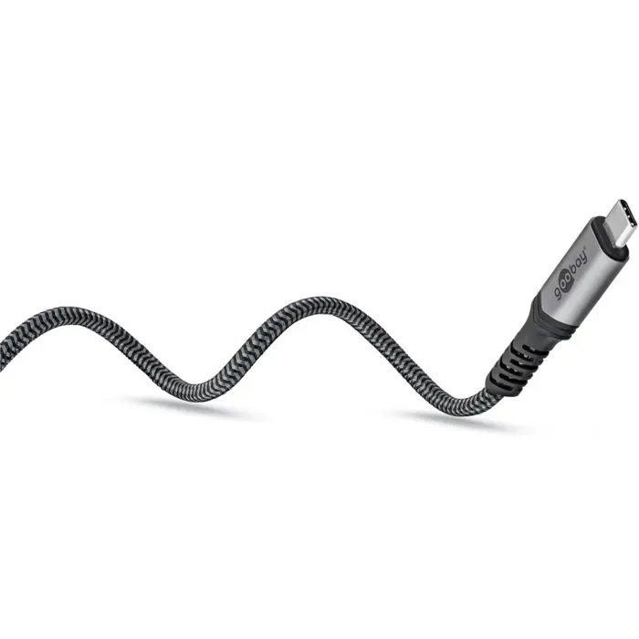 Goobay USB4 Gen 3x2 cable, USB-C plug > USB-C plug, 40Gbit/s (black/gray, 0.5 meter, PD, charging with up to 240 watts)
