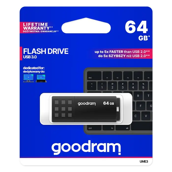Goodram UME3 USB flash drive 64 GB USB Type-A 3.0 (3.1 Gen 1) Black