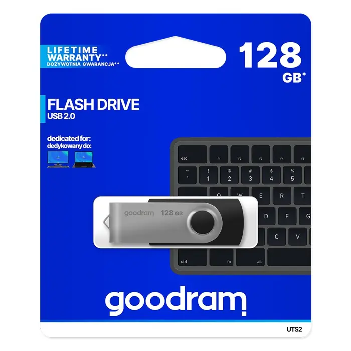 Goodram UTS2-1280K0R11 USB flash drive 128 GB USB Type-A 2.0 Black,Silver