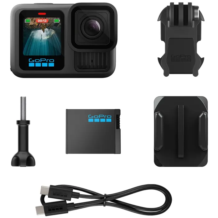 GoPro HERO13 BLACK action sports camera 27.6 MP 5.3K Ultra HD CMOS 25.4 / 1.9 mm (1 / 1.9") Wi-Fi 121 g