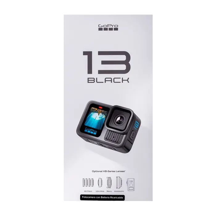 GoPro HERO13 BLACK action sports camera 27.6 MP 5.3K Ultra HD CMOS 25.4 / 1.9 mm (1 / 1.9") Wi-Fi 121 g