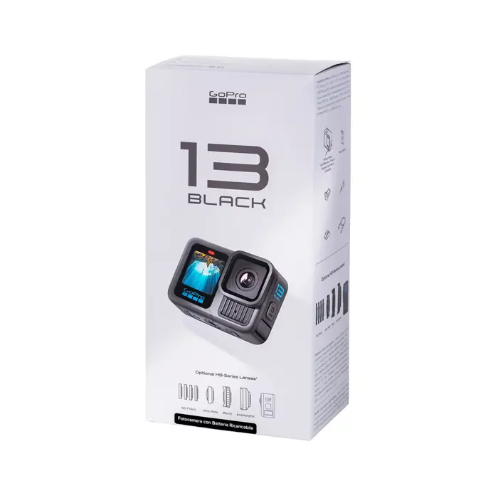 GoPro HERO13 BLACK action sports camera 27.6 MP 5.3K Ultra HD CMOS 25.4 / 1.9 mm (1 / 1.9") Wi-Fi 121 g