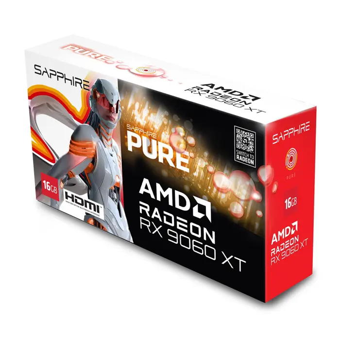 Graphics card. SAPPHIRE PURE RX 9060 XT GAMING OC 16GB