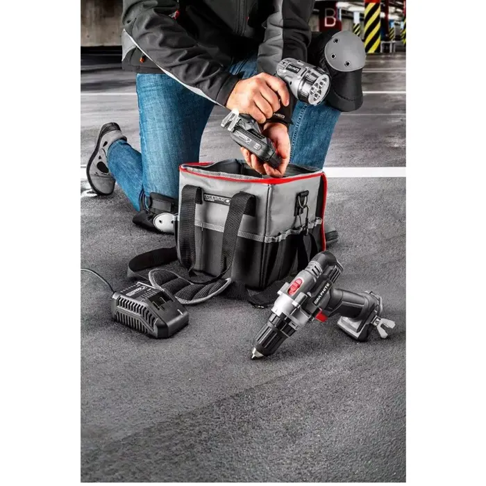 Graphite cordless tool set drill/driver, flashlight, bag, Energy+ 18V battery and charger