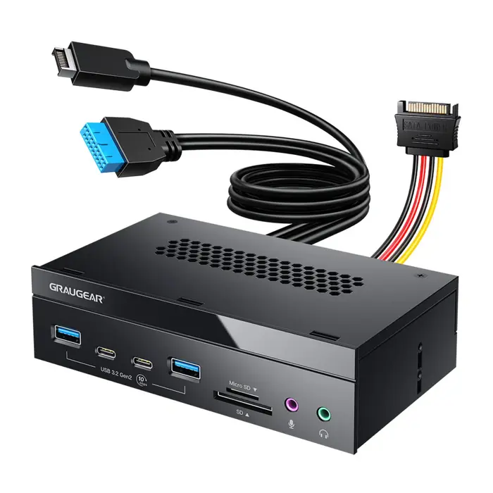 Graugear Multi Frontblende mit USB HUB und Kartenleser-G-MP03-CR-AU