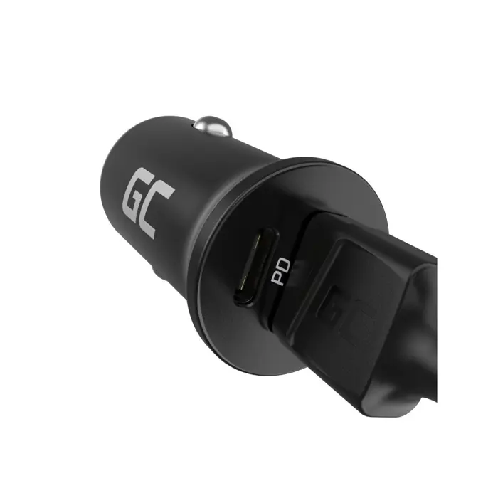 Green Cell GC CADM-GC-38AC - USB-Ladegeraet 38 W 1x USB-C USB-A black Flashlight, GPS, Headphones, Mobile phone, Navigator, Other, Portable speaker, Power bank, Smartphone, Smartwatch, Tablet, Unive