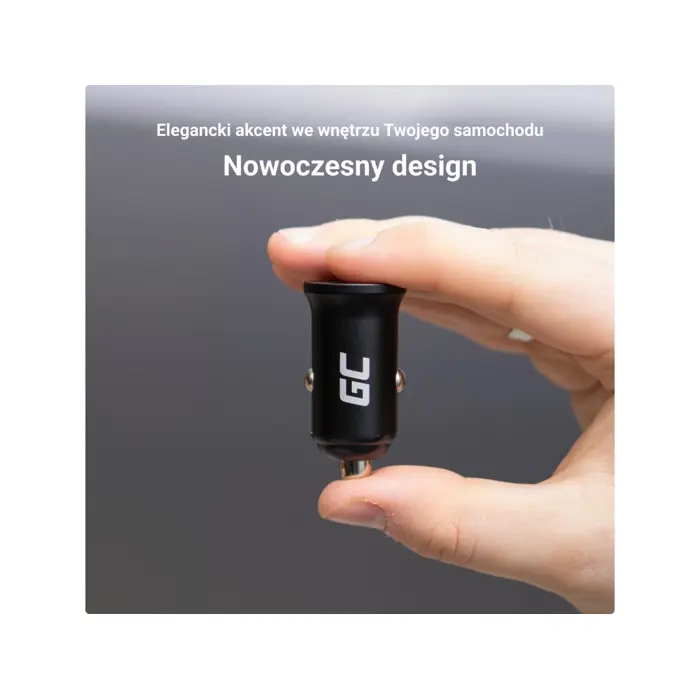 Green Cell GC CADM-GC-38AC - USB-Ladegeraet 38 W 1x USB-C USB-A black Flashlight, GPS, Headphones, Mobile phone, Navigator, Other, Portable speaker, Power bank, Smartphone, Smartwatch, Tablet, Unive