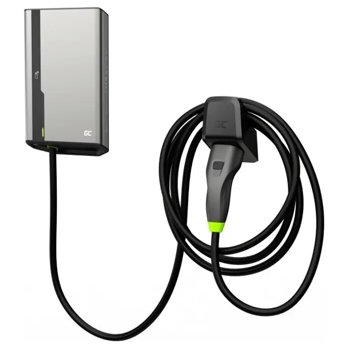 Green Cell GC EVGC021B2275 - Wallbox, 3,6 - 22 KW, 7,5 m, NFC Grey Aluminium Wall Built-in display LED