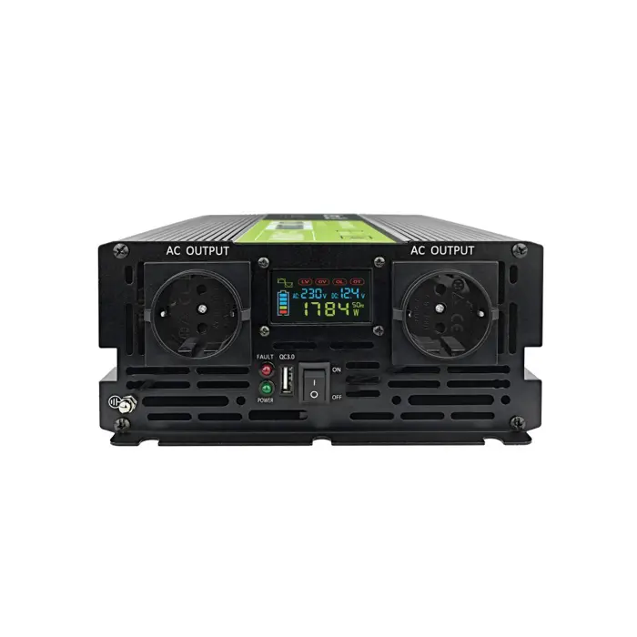 Green Cell PowerInverter LCD 12V to 230V 2000W/40000W car inverter with LCD display - pure sine wave