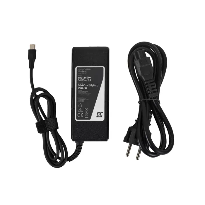 Green Cell PRO (AD139P) AC adapter 90W/20V/3.25A USB-C za laptope, tablete, konzole