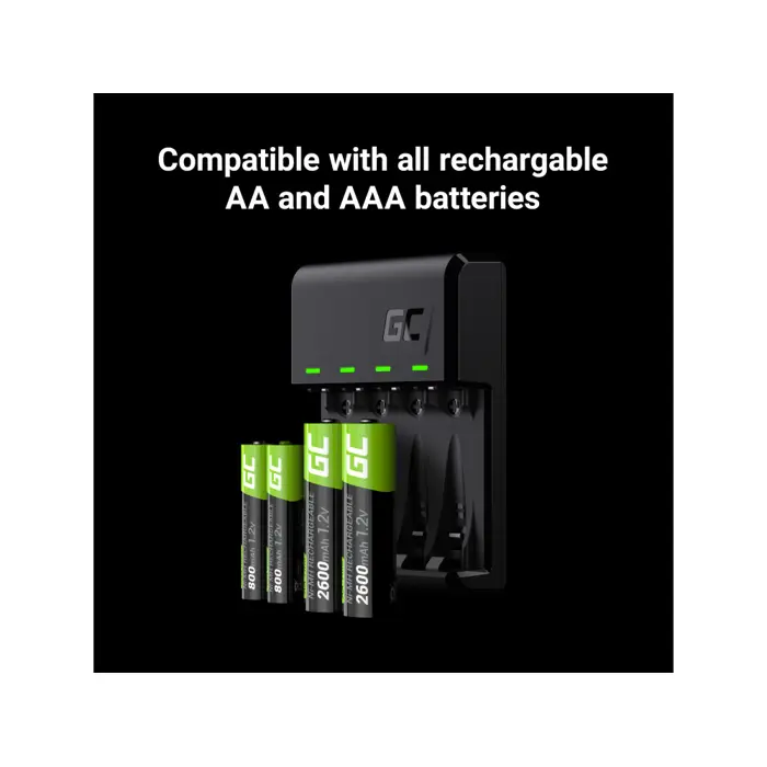 Green Cell punjač Ni-MH, AA i AAA baterija, Micro USB & USB-C port