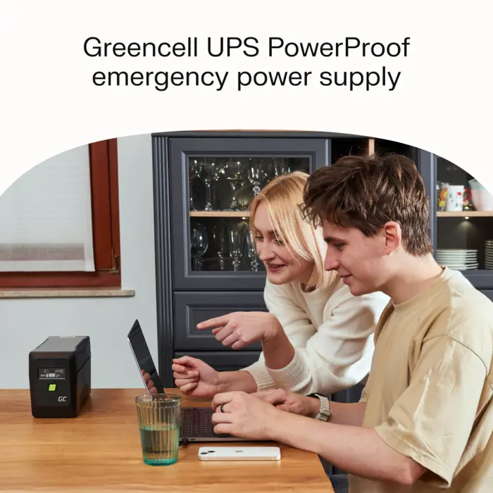 Green Cell UPS (UPSLM480) 850VA/480W, Modified sine wave, Line Interactive AVR, LCD