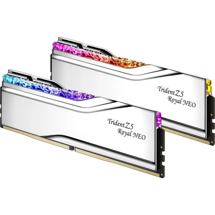 G.Skill DDR5 - 32GB - 6400 - CL - 32 (2x 16 GB) Dual Kit, memory (silver, F5-6400J3239G16GX2-TR5NS, Trident Z5 Royal Neo, AMD EXPO)